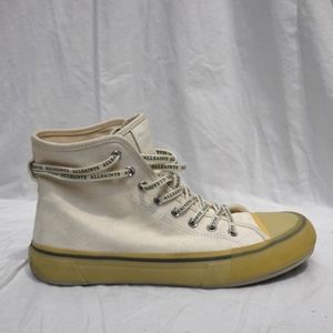 ALL SAINTS Cream Canvas Hightop Sneakers, size 41